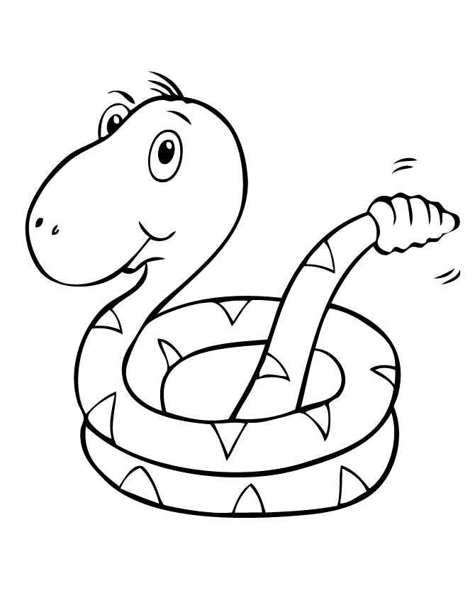 Cute Rattlesnake Coloring Page