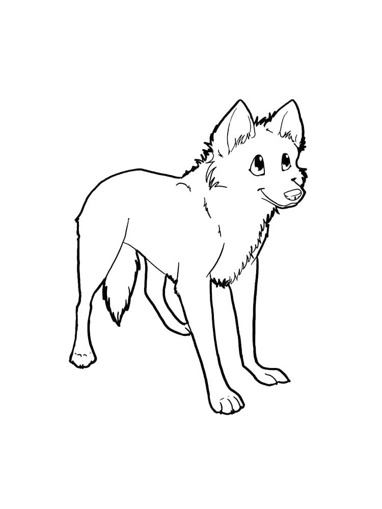 Cute Wolf Coloring Page