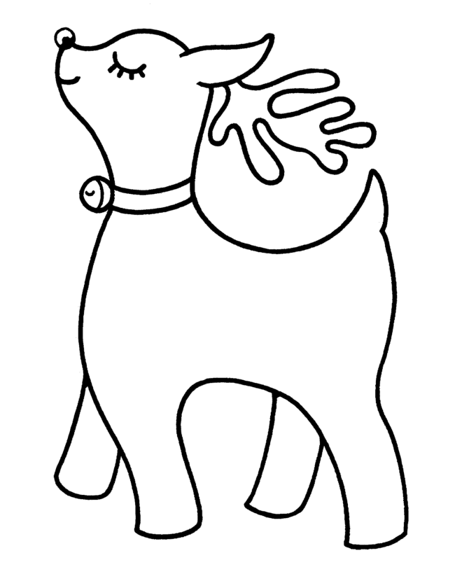 Easy Reindeer Coloring Pages