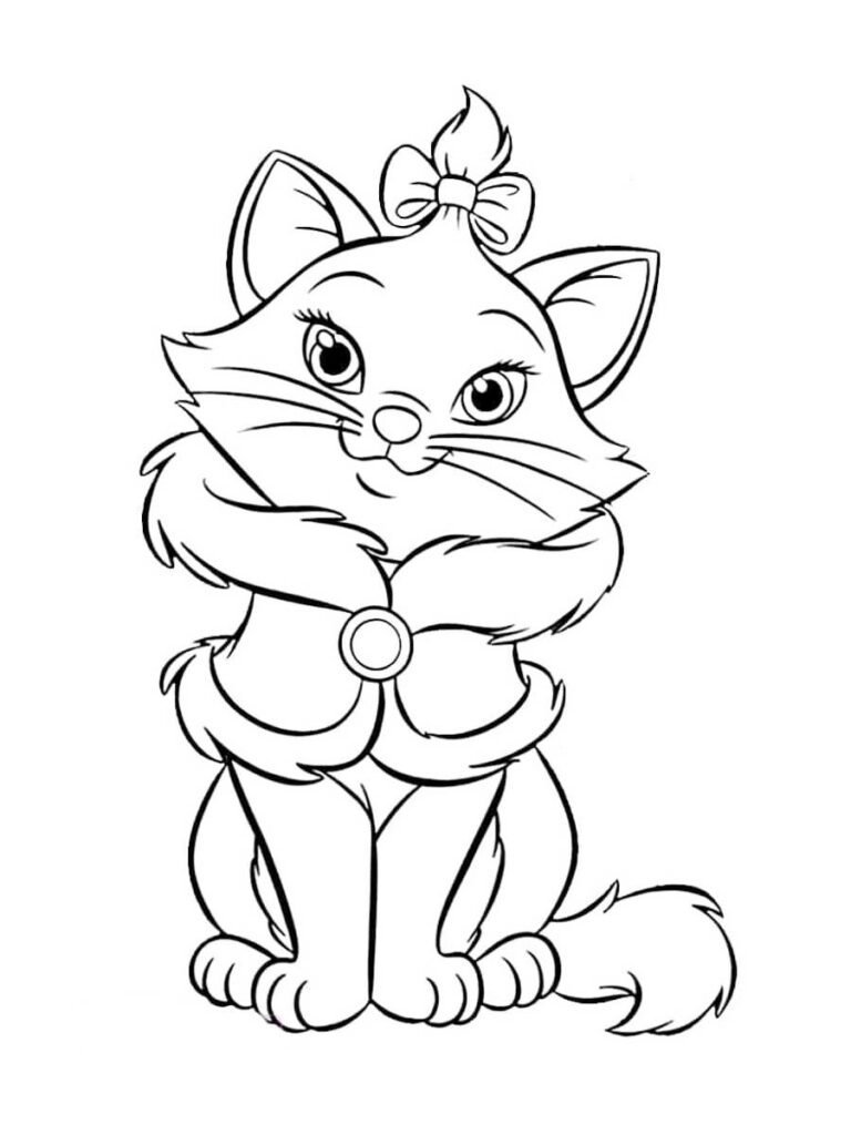 Girl Cat Coloring Page