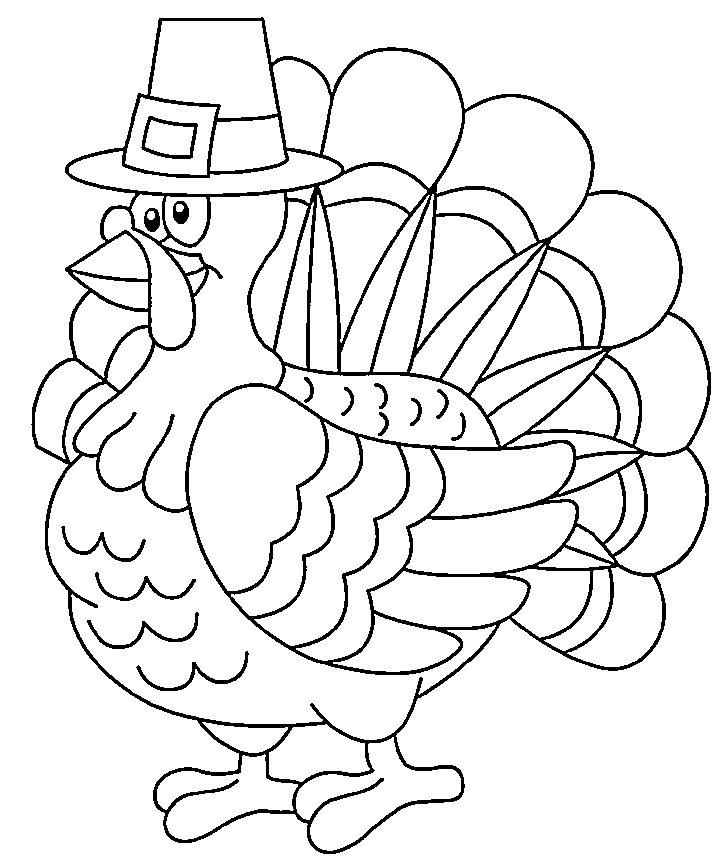 Goofy Thanksgiving Turkey Coloring Page
