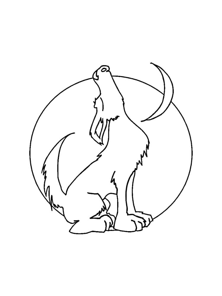 Howling Wolf Coloring Page