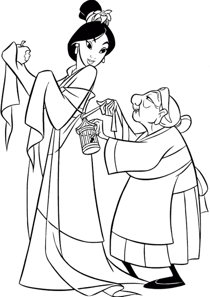 Mulan Disney Princess Coloring Page