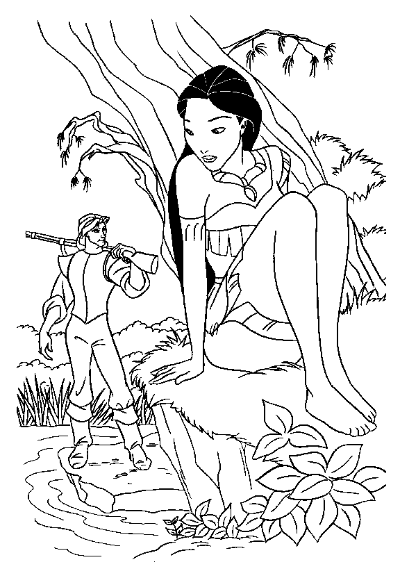 Pocahontas Disney Princess Coloring Page