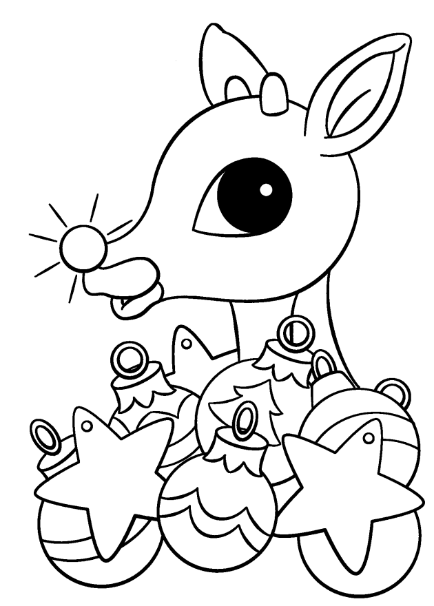 Rudolphs Nose Coloring Page