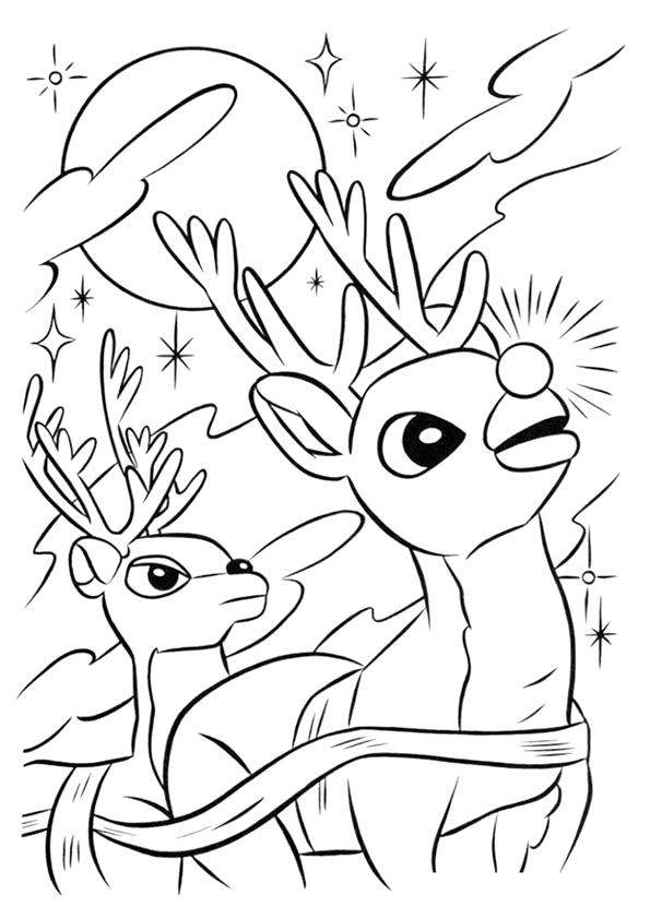 Rudolphs Shining Nose Coloring Page