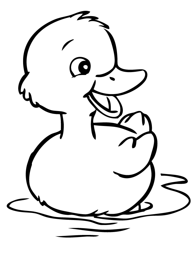 Swimming Duck Coloring Page