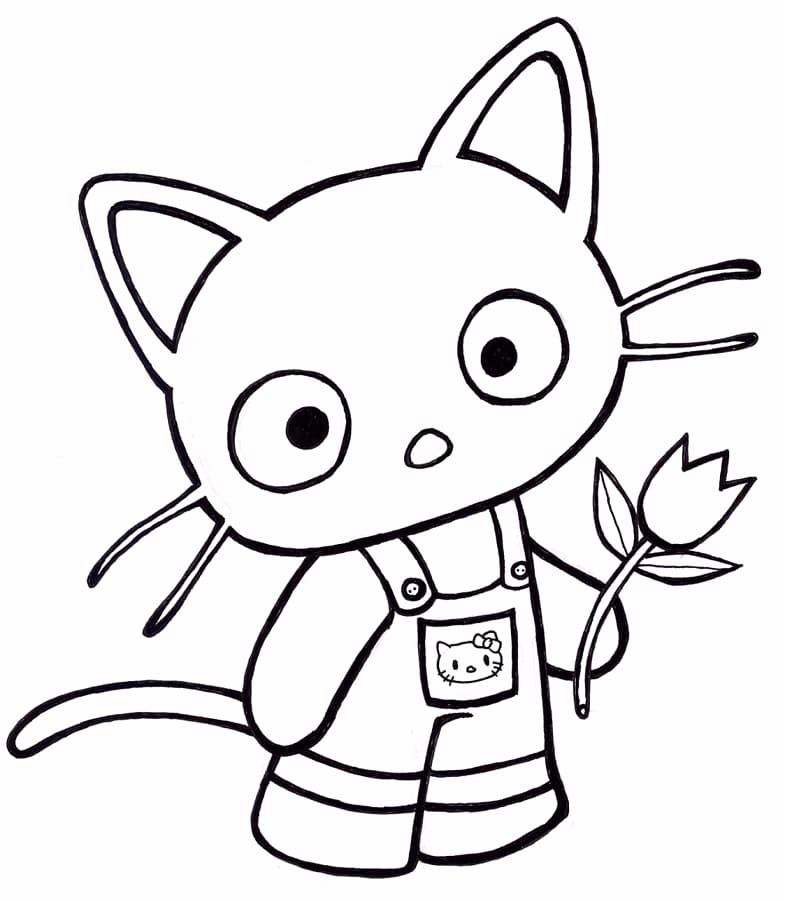 The Cutest Cat Coloring Page