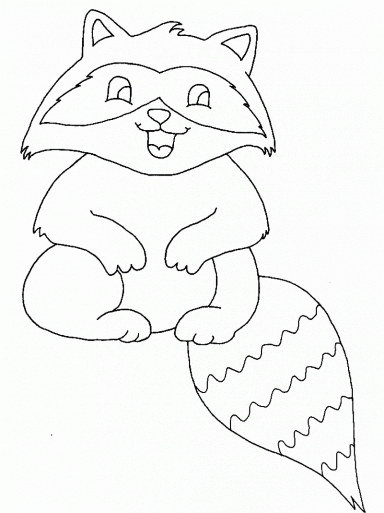 Baby Raccoon Coloring Pages