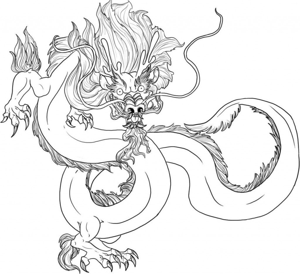 Chinese Dragon Coloring Page For Kids