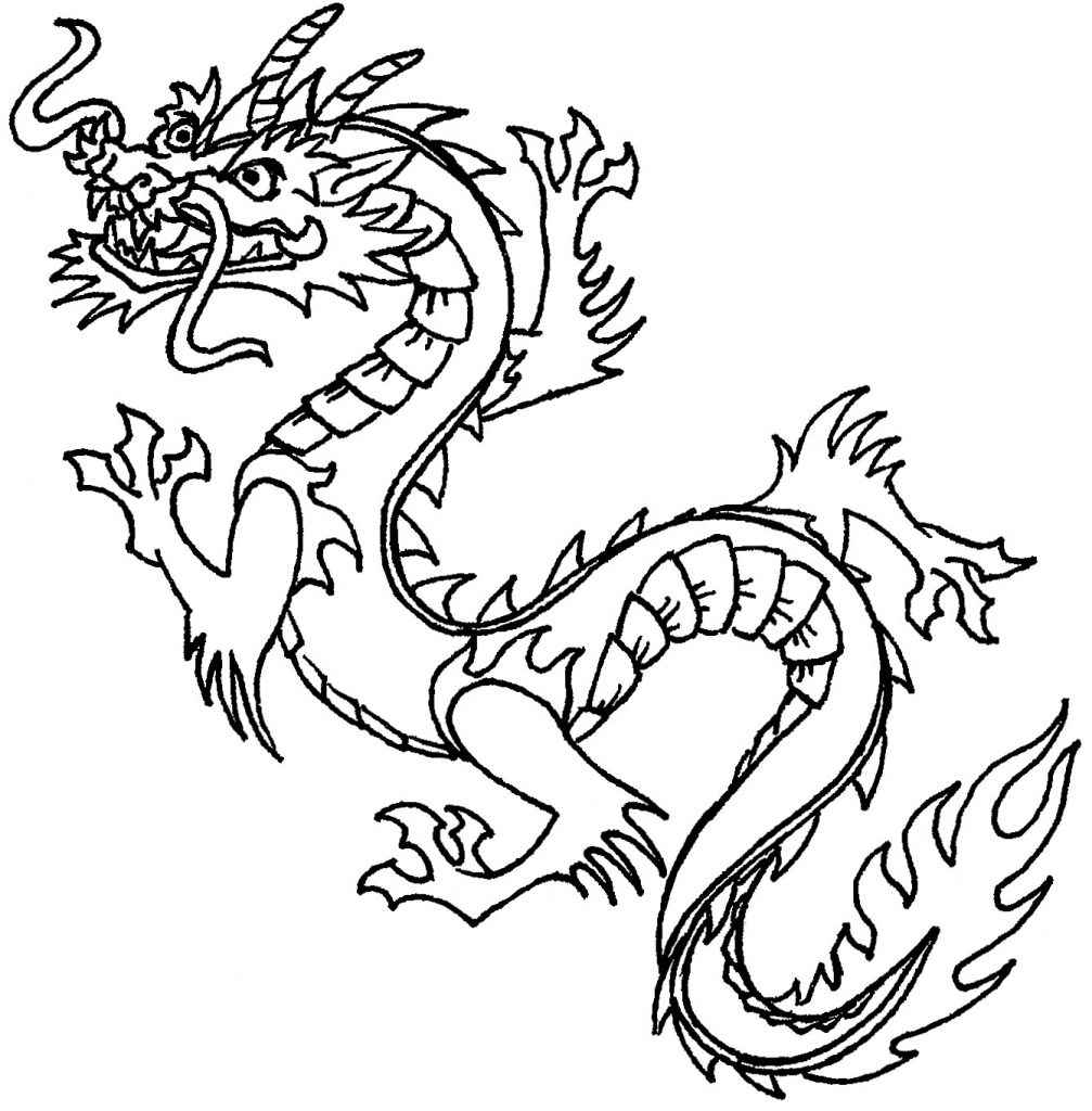 Chinese Dragon Coloring Pages For Kids
