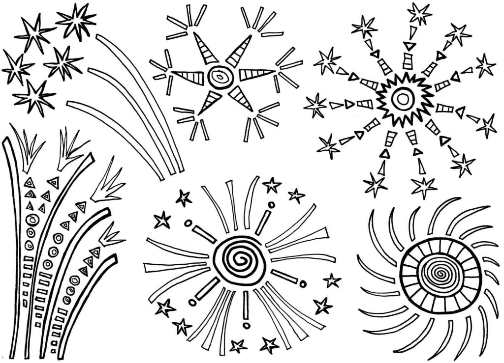 Fireworks Coloring Pages