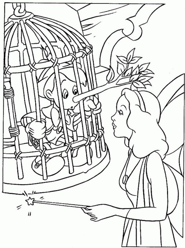 Free Coloring Pages of Pinocchio