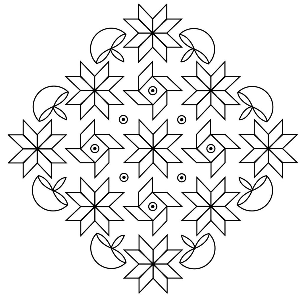 Free Coloring Pages of Rangoli
