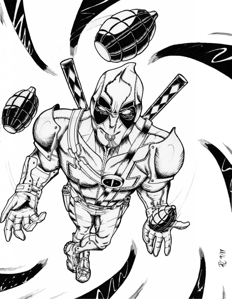 Free Deadpool Coloring Pages