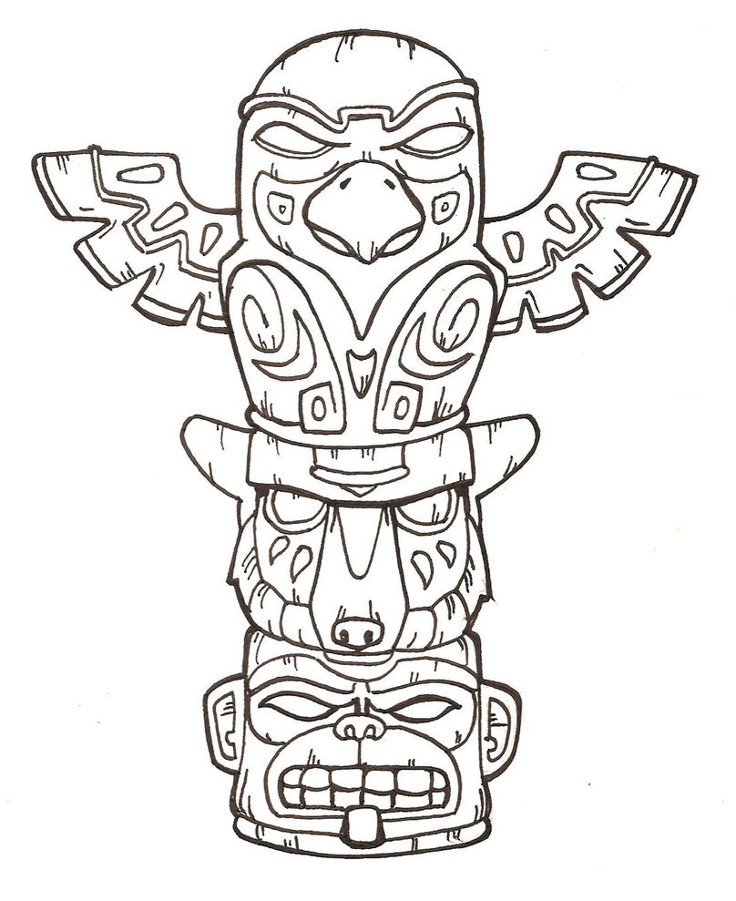 Easy Totem Pole Printables Coloring Pages Of Totem Pole.