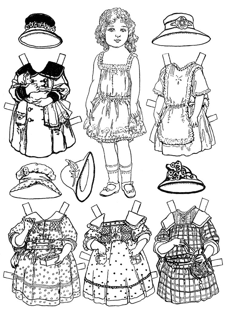 Paper Doll Coloring Page