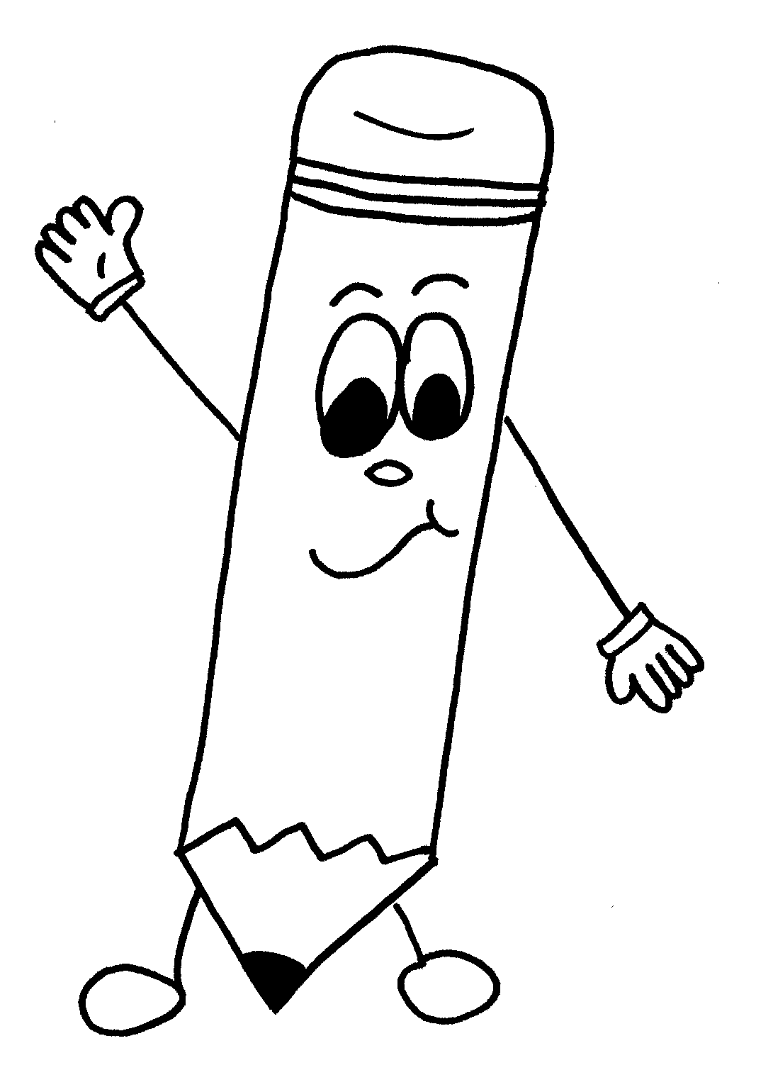 Pencil and crayons isolated coloring page for kids