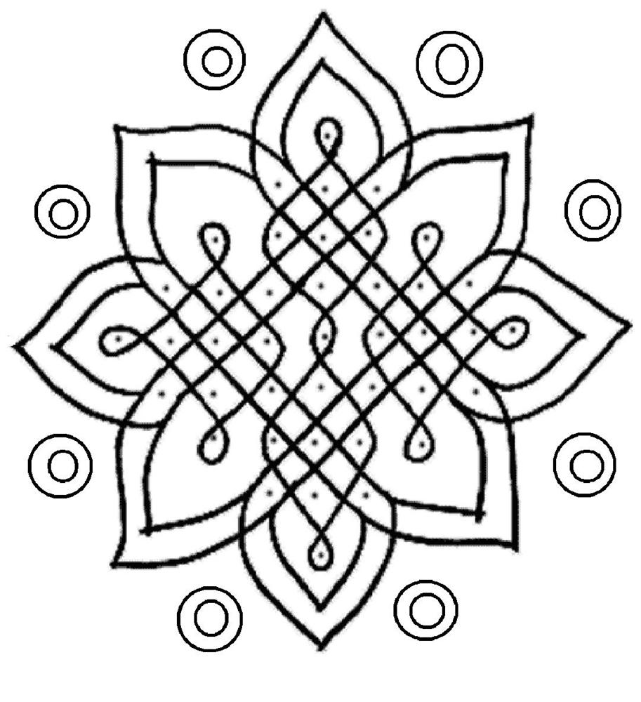 Free Printable Rangoli Coloring Pages