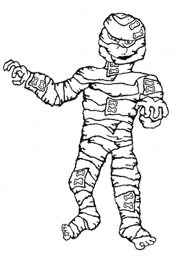 Printable Halloween Mummy Coloring Pages