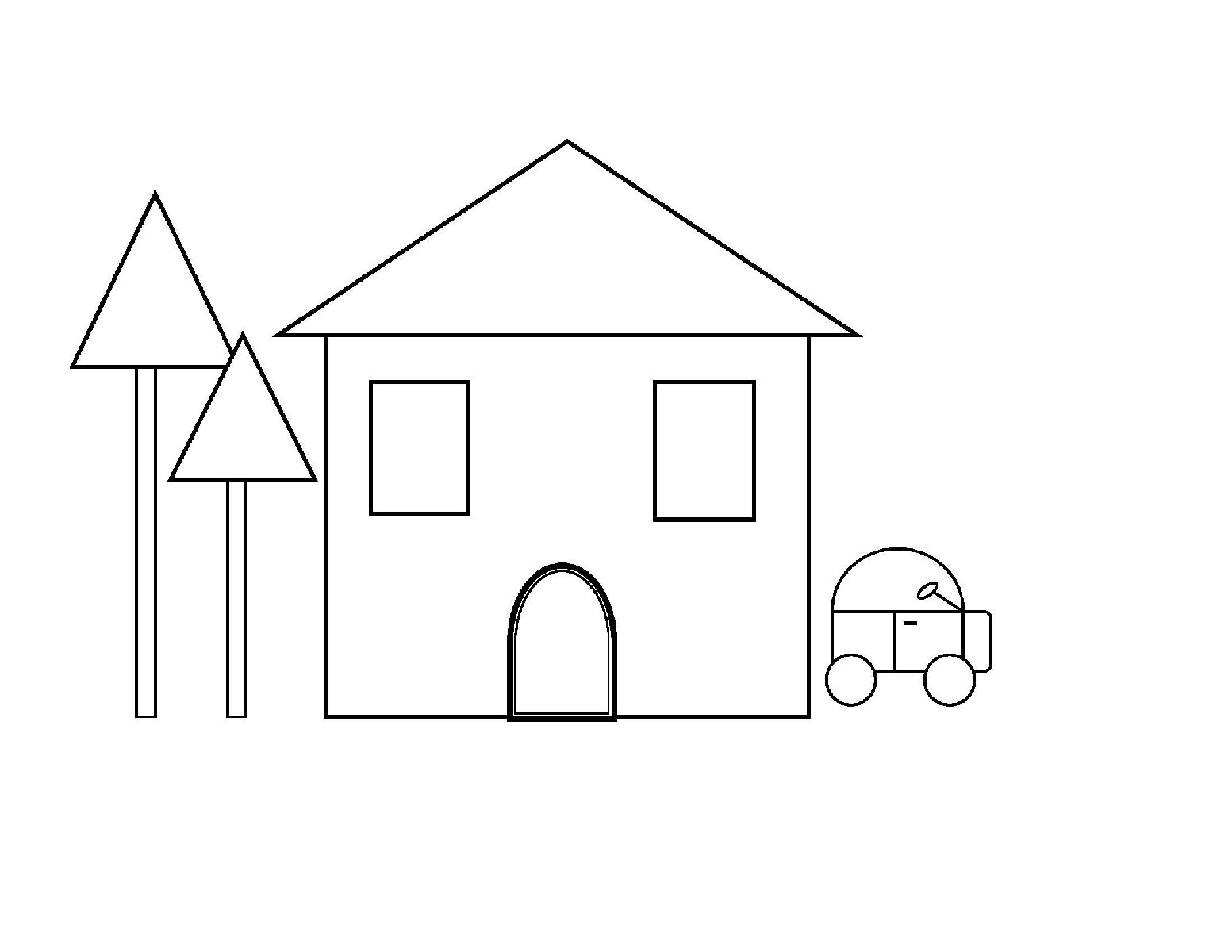 Shape House Coloring Page Coloring Pages