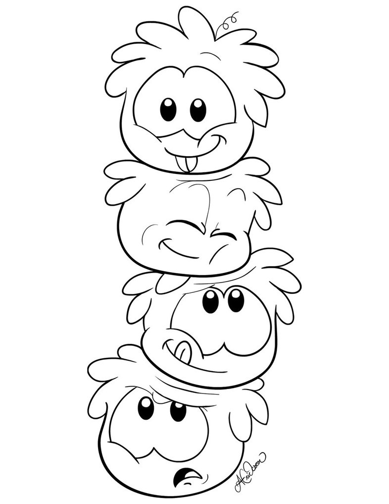 Puffles Coloring Pages