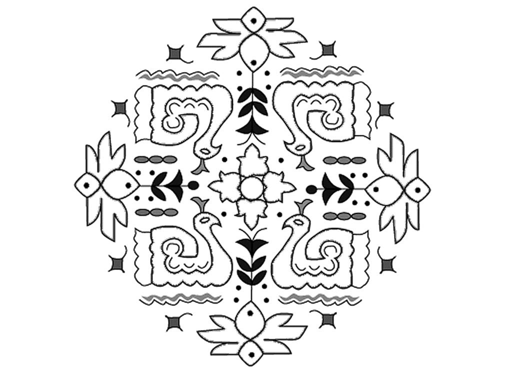 Rangoli Coloring Pages Free For Kids