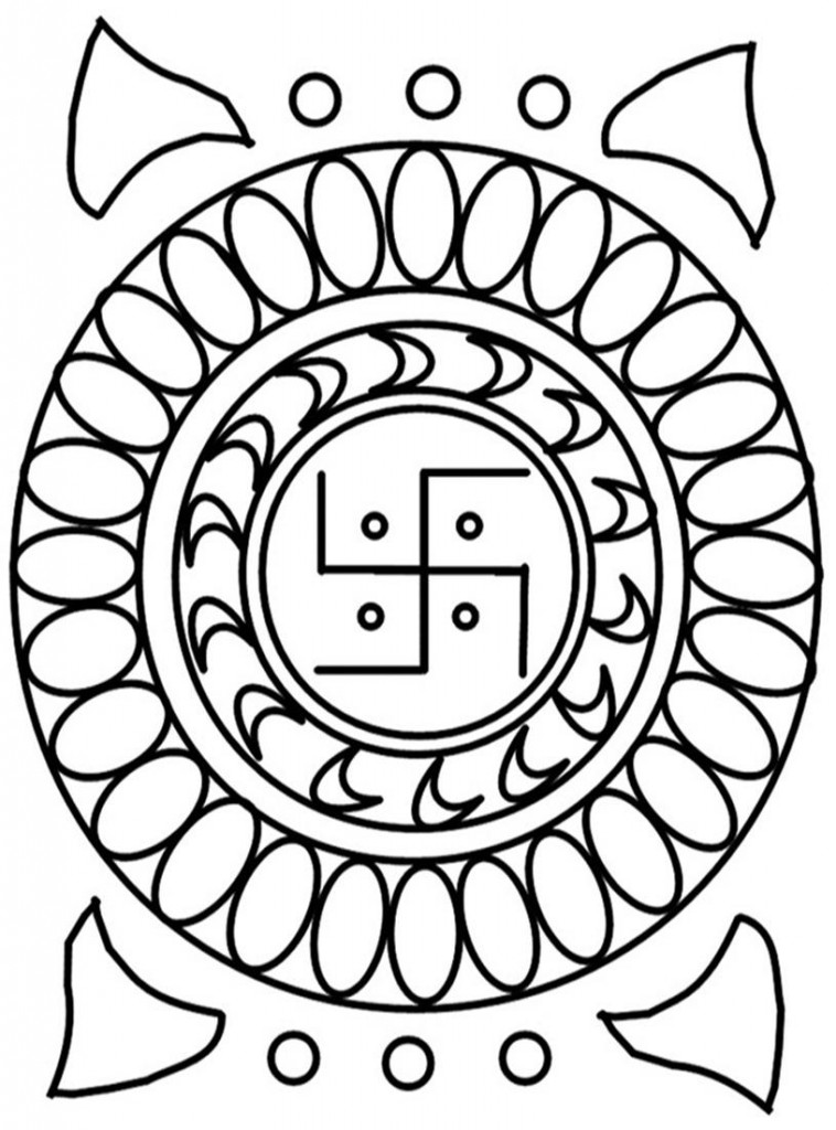 Rangoli Free Printable Coloring Pages