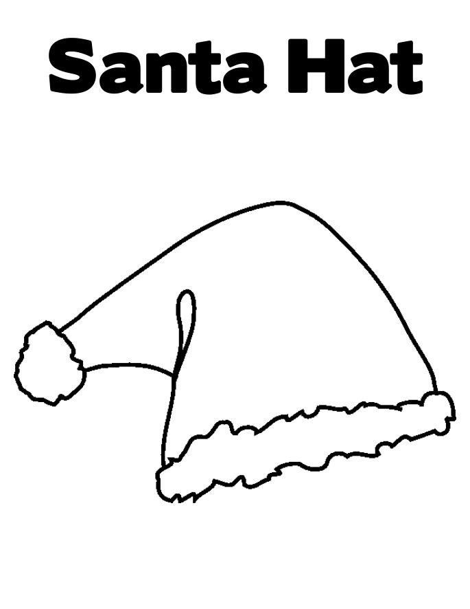 Free Printable Santa Hat Coloring Pages For Kids