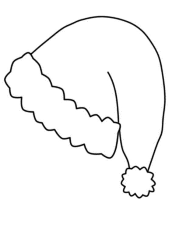 Santa Hat Coloring Template