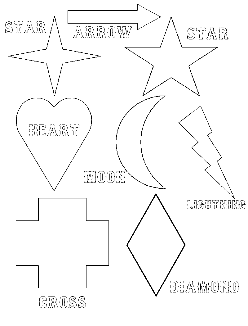 Free Shapes Coloring Pages, Printable and Worksheets to Print and Color.  Online Colouring Book. Printable Pages from KinderArt and KinderColor
