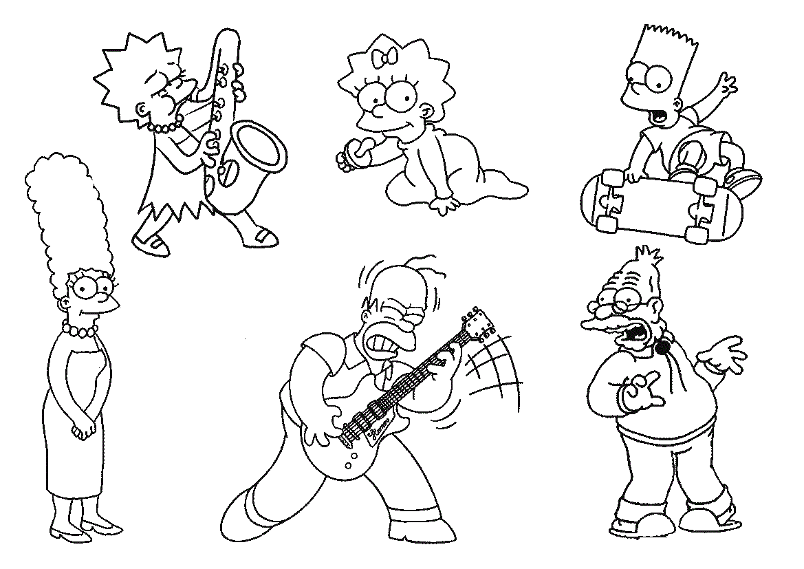 Free Printable Simpsons Coloring Pages For Kids.