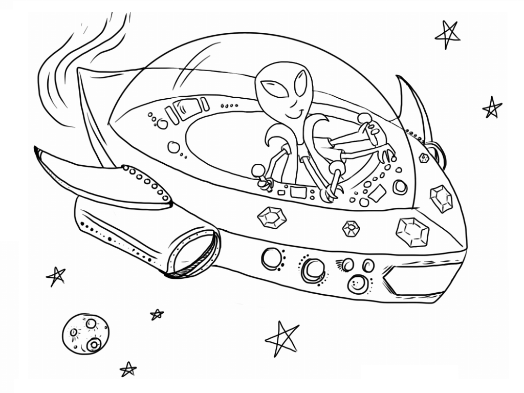 Spaceship Coloring Page