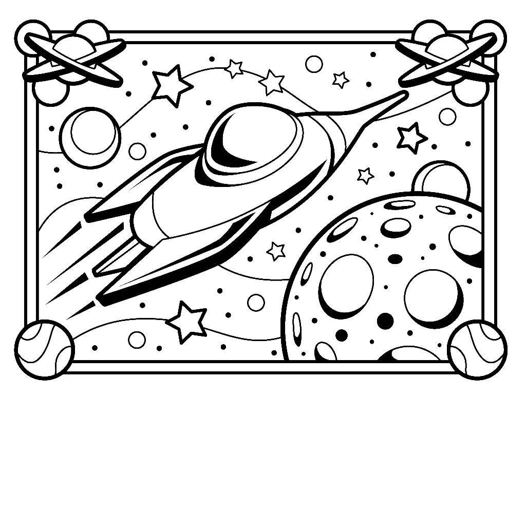 Spaceship Coloring Pages 5