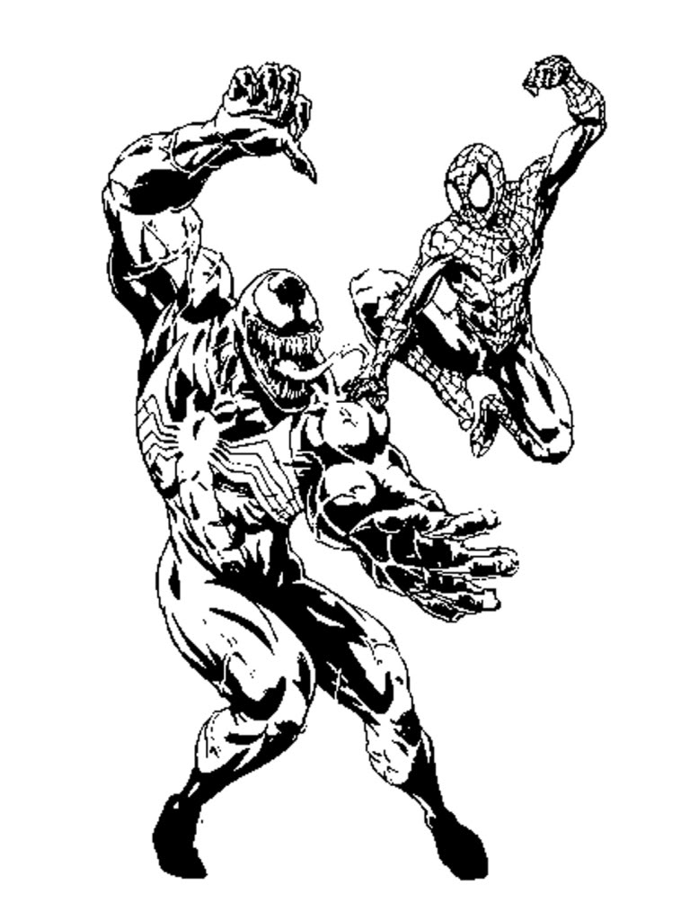 Spiderman and Venom Coloring Pages