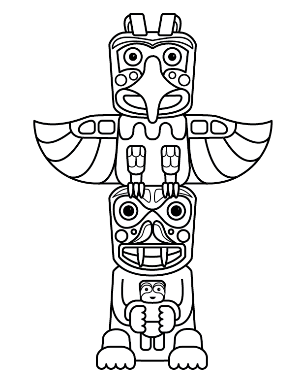Totem Pole Animals Coloring Pages Totem Pole Animals Coloring Pages