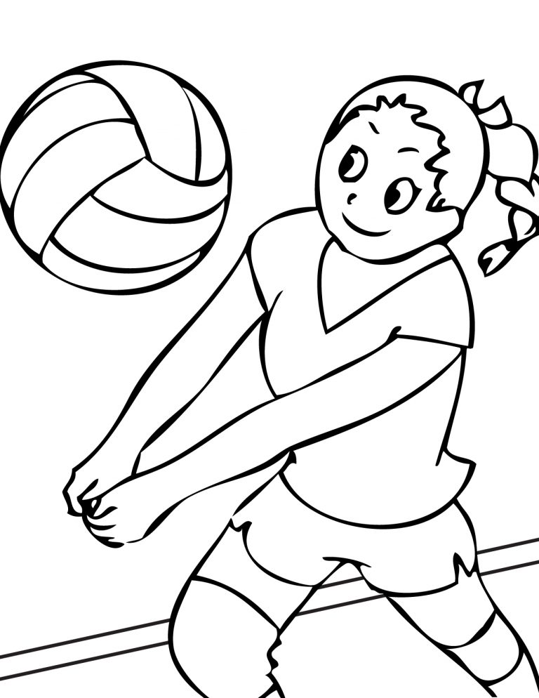 free printable volleyball coloring pages for kids