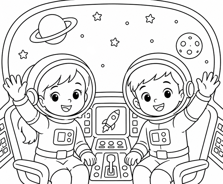 Astronauts Coloring Pages