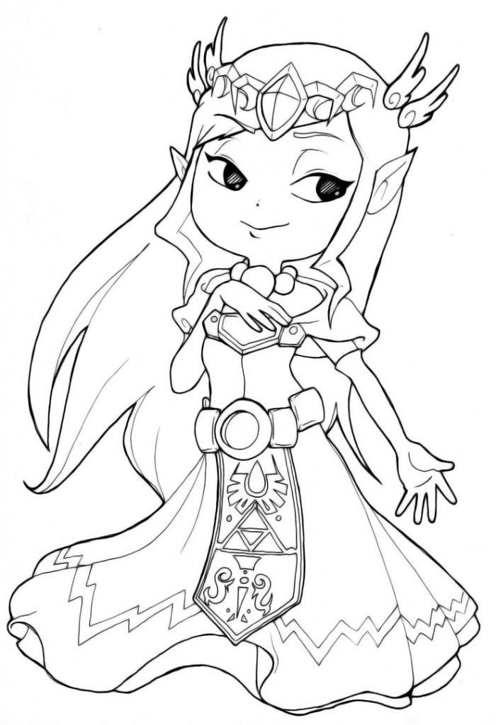 Baby Zelda Printable Coloring Page