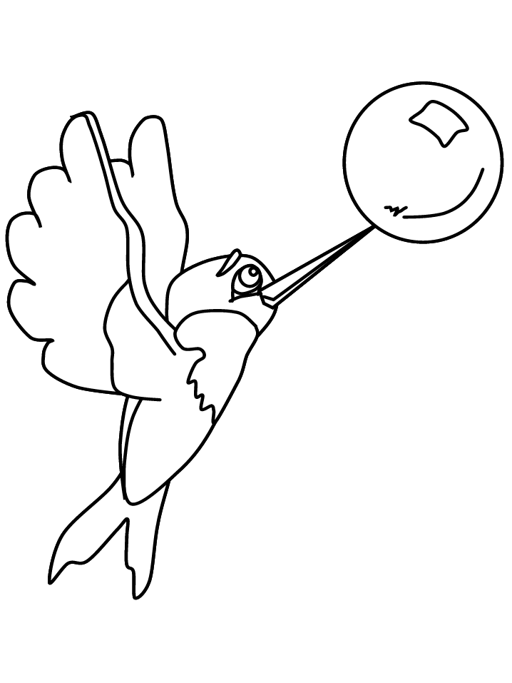 Cartoon Hummingbird Coloring Pages