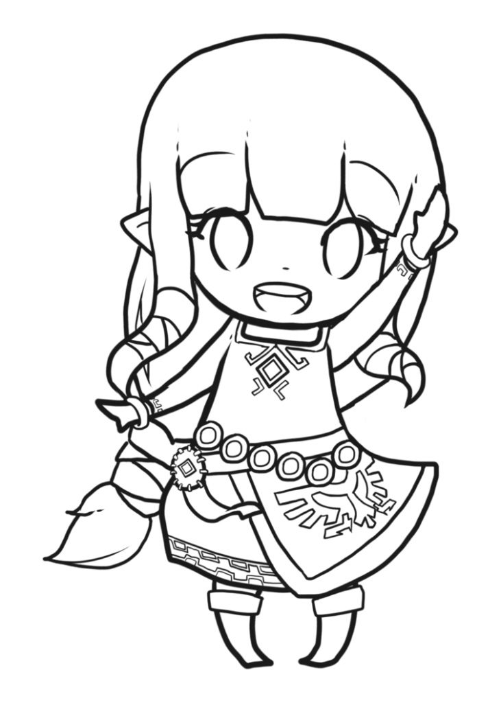 Chibi Zelda Coloring Page