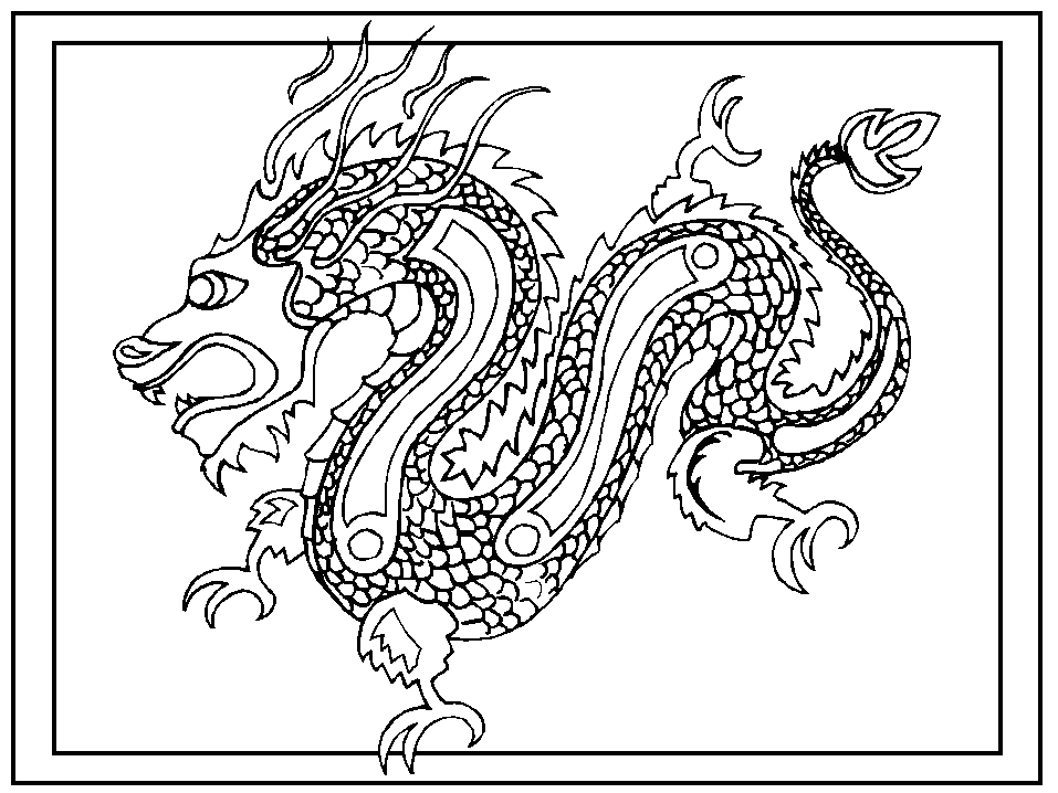 Cool Chinese Dragon Coloring Page