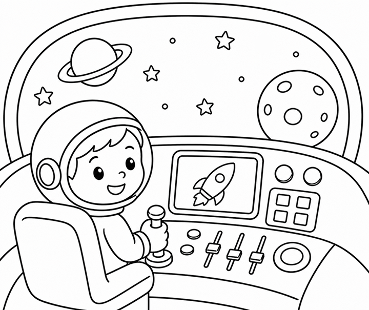 Cute Astronaut Coloring Page