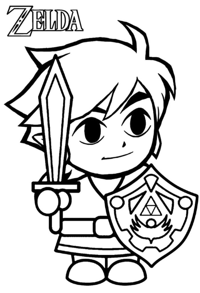 Cute Legend of Zelda Link Coloring Page