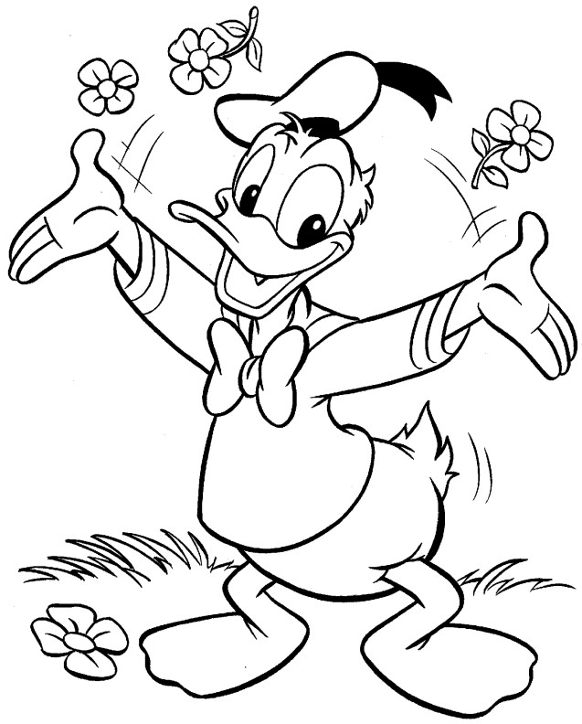 donald duck face coloring page