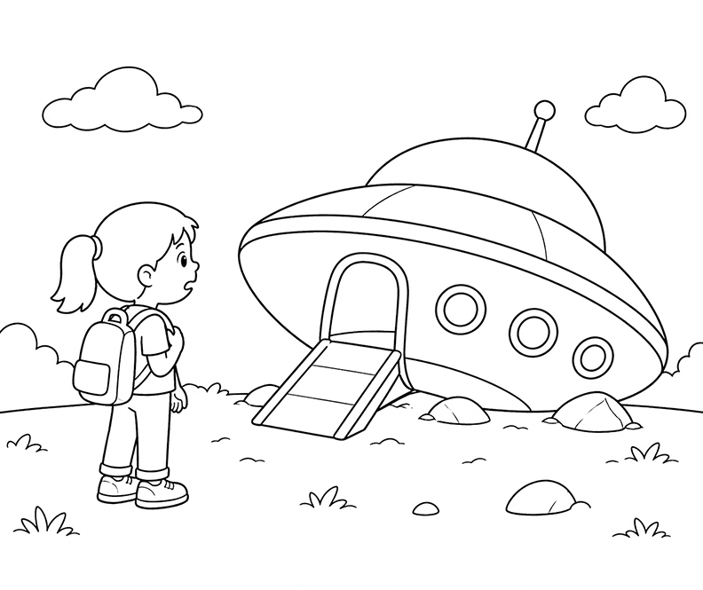 Finding A Spaceship Coloring Page