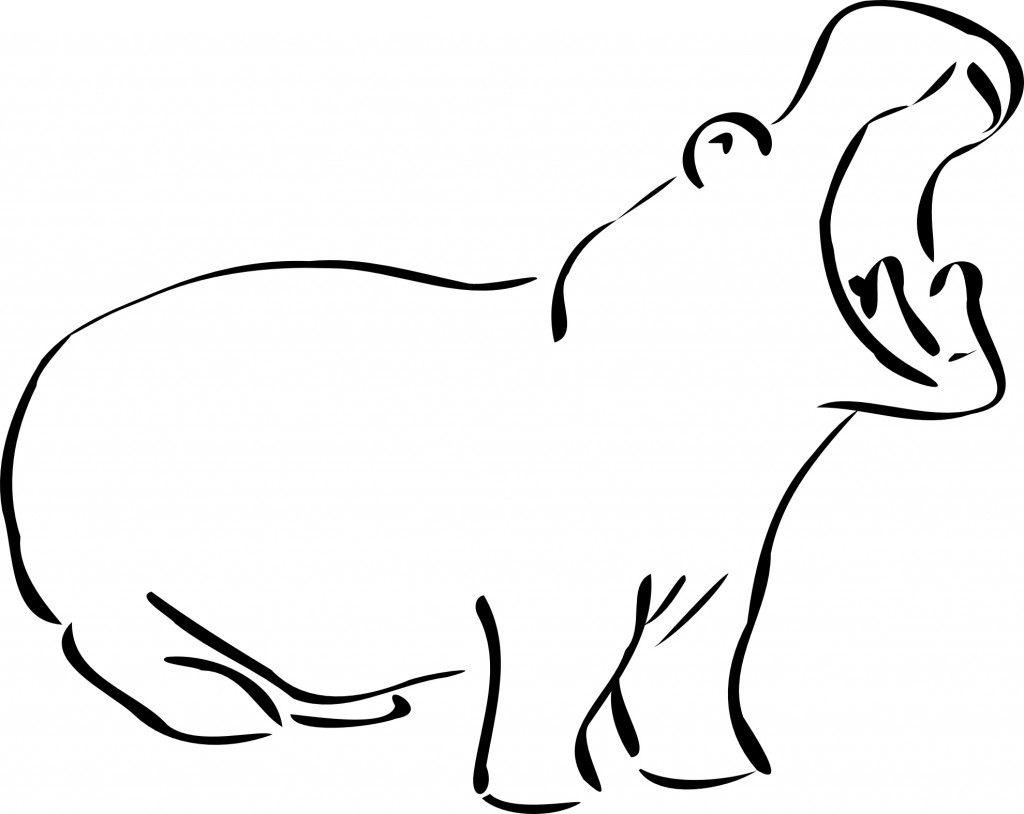 Free Hippo Coloring Pages