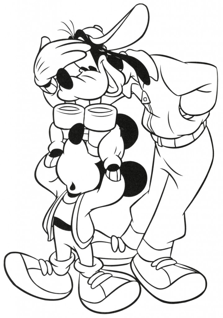 Goofy and Micky Mouse Coloring Pages