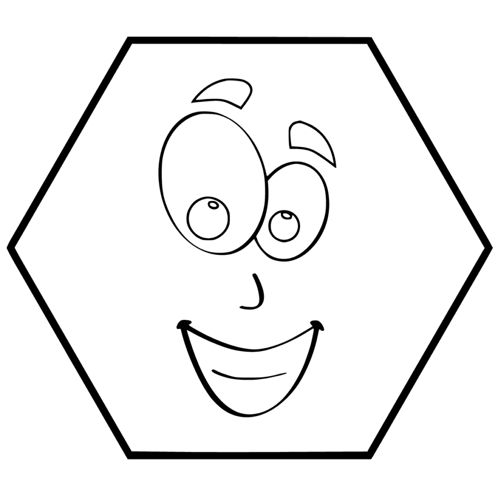 Happy Hexagon Coloring Page