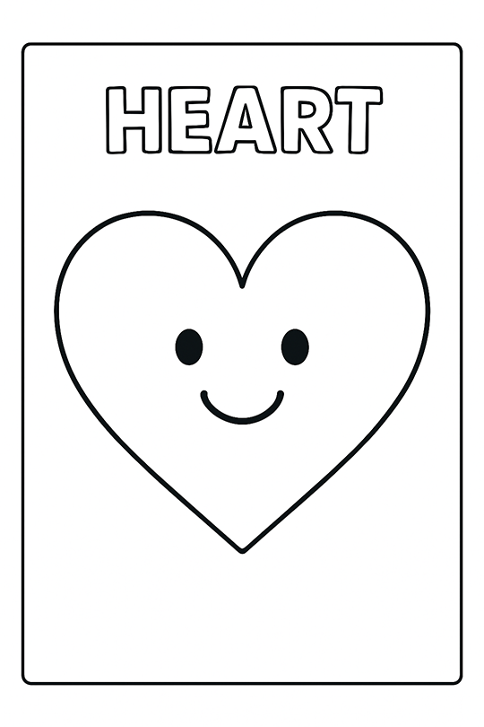 Heart Shape Coloring Page